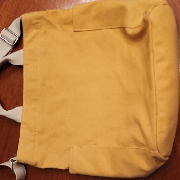 Lily Queen canvas yellow and cream tote! Strong and fun zippered tote!! - Picture 7 of 9